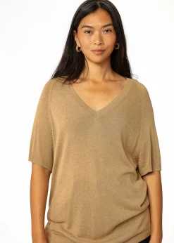 Beige stickad tröja