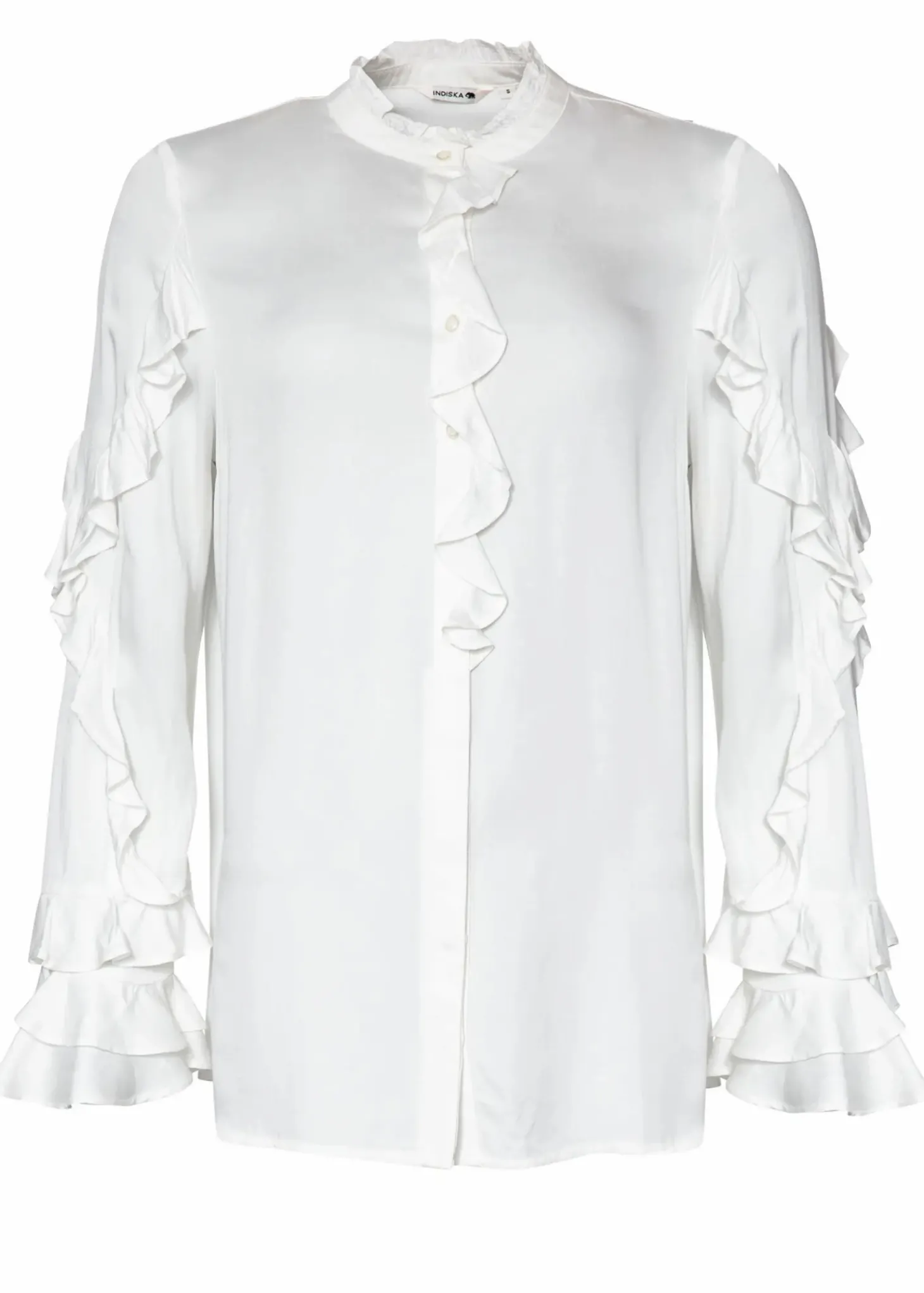 Blus med volanger
