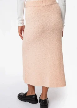 Boucléstickad lång kjol