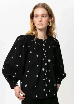 Broderad bomullsblus