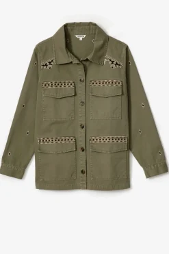 Broderad bomullsjacka