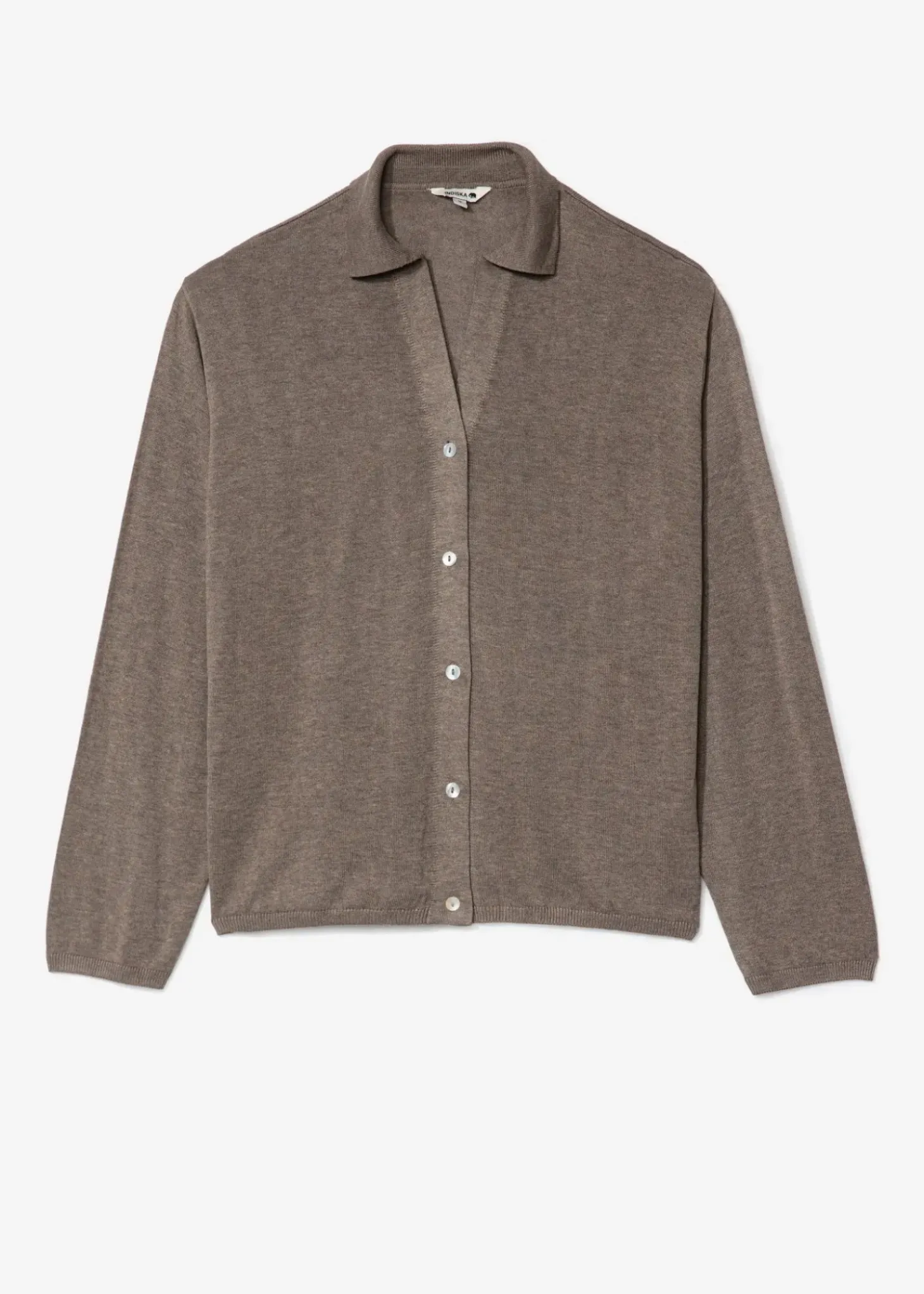 Enfärgad cardigan med krage