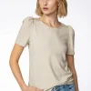 Enfärgad t-shirt med puffärm