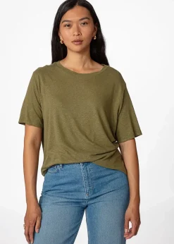 Grön t-shirt i linblandning