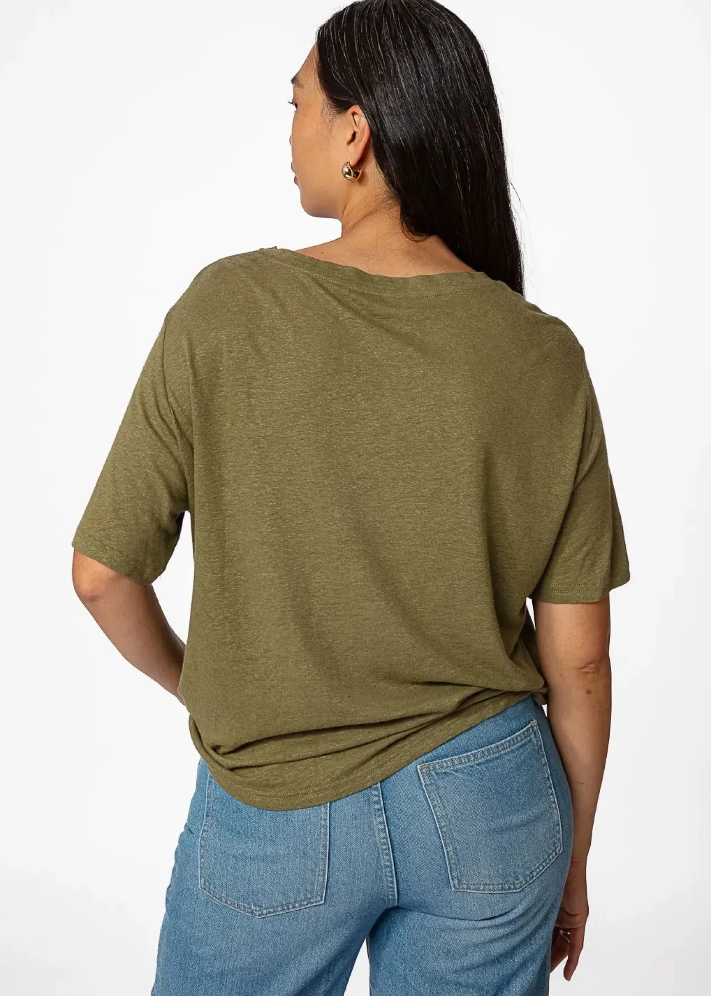 Grön t-shirt i linblandning