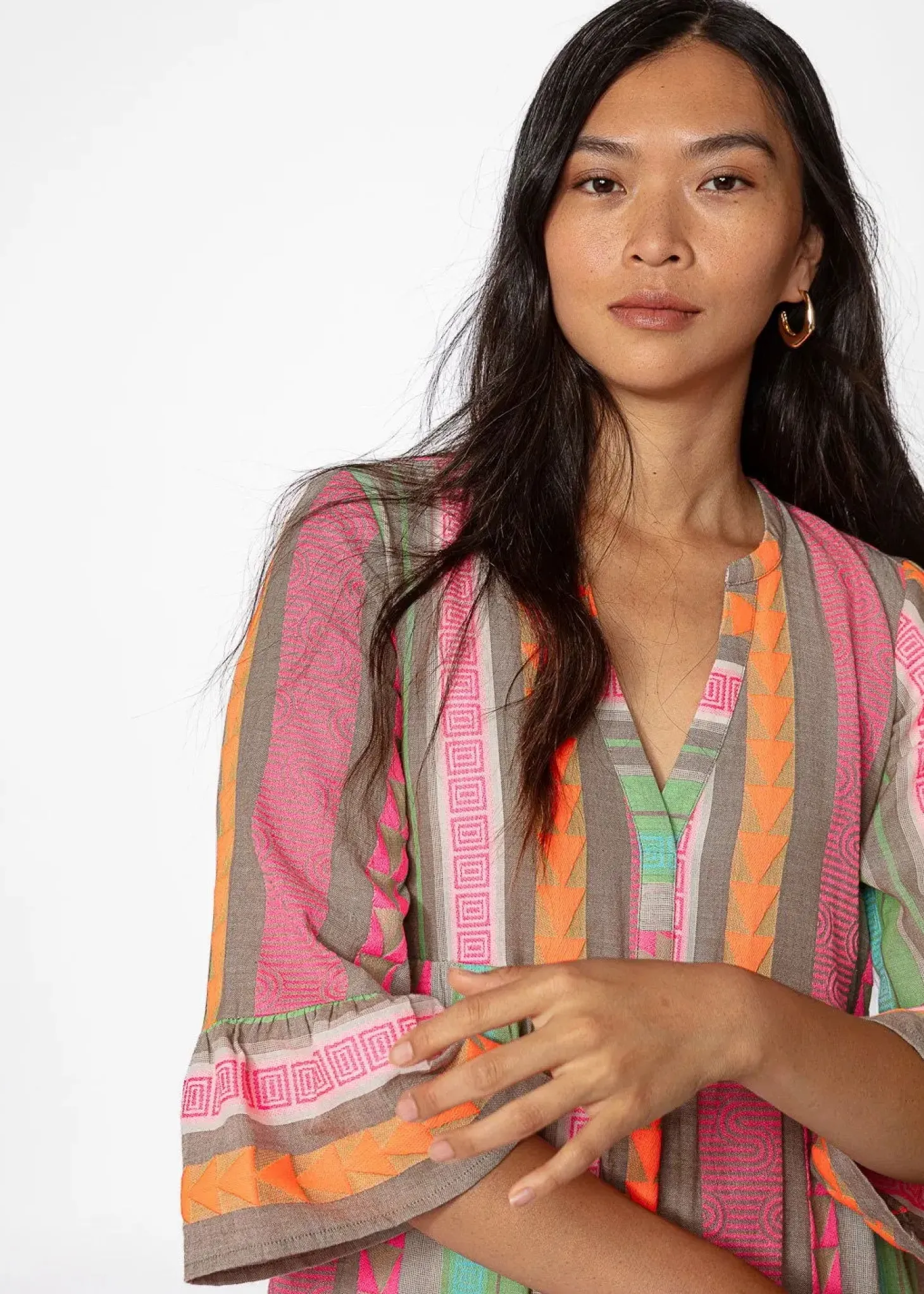 Kort jacquard-vävd tunika