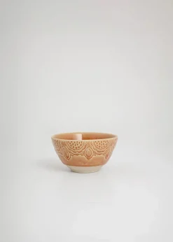 Liten rosa skål i stengods