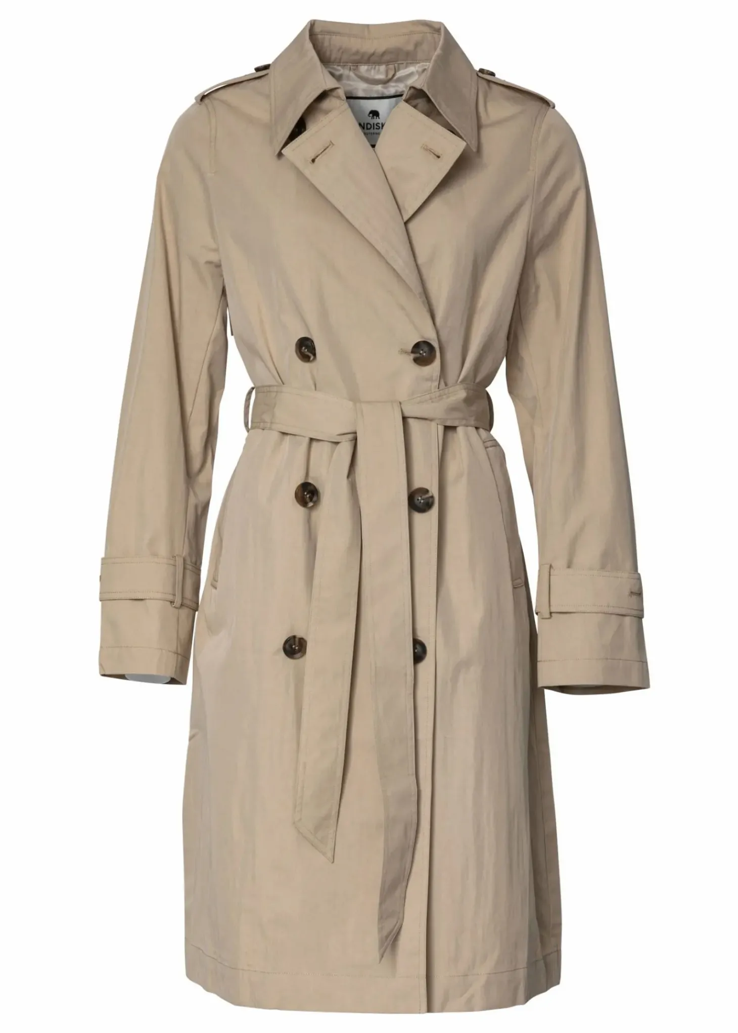 Lång beige trench coat