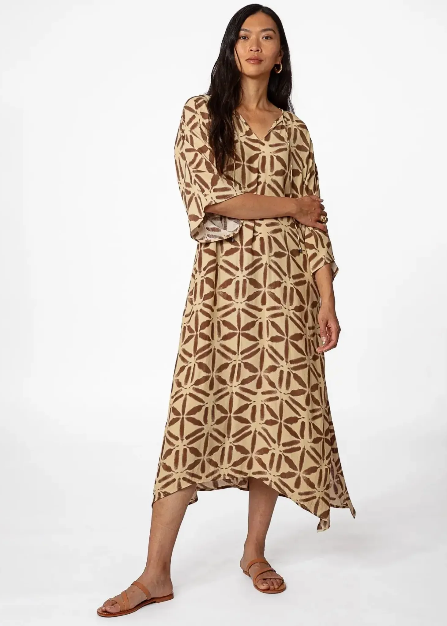 Lång mönstrad kaftan