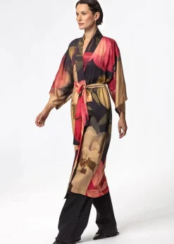 Mönstrad lång kimono