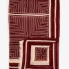 Mönstrad lång röd scarf