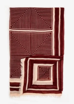 Mönstrad lång röd scarf