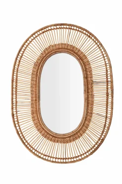 Oval spegel i bambu