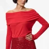 Röd off-shoulder topp