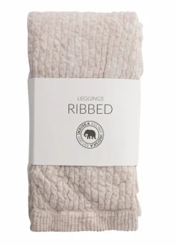 Ribbade leggings i jersey