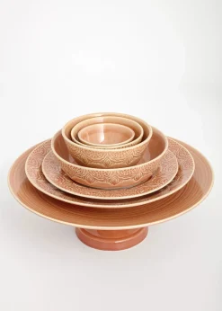 Rosa liten skål i stengods