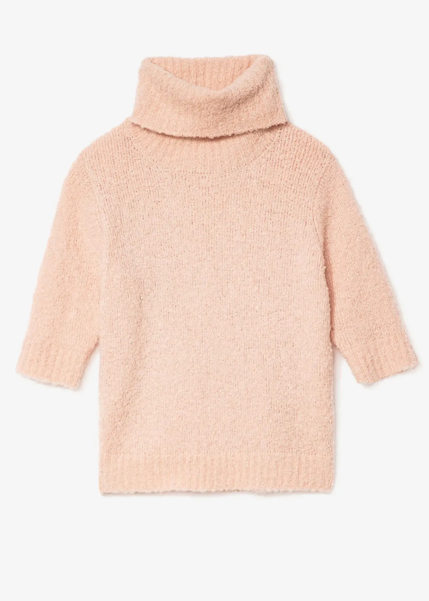 Rosa stickad bouclétröja