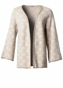 Stickad kort cardigan i ullblandning