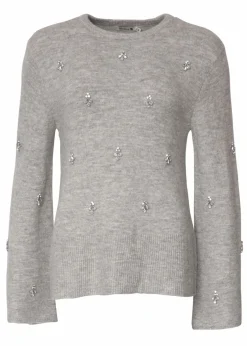 Stickad tröja med strass