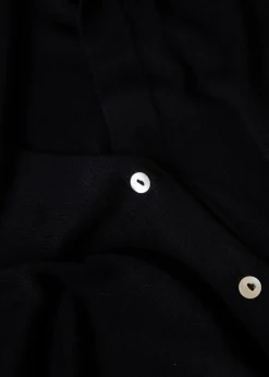Svart finstickad cardigan med krage