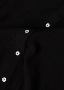 Svart krinklad blus