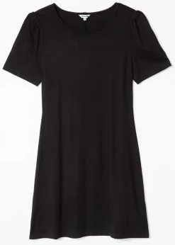 Svart t-shirtklänning med puffärm