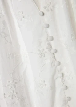 Vit broderad bomullsblus