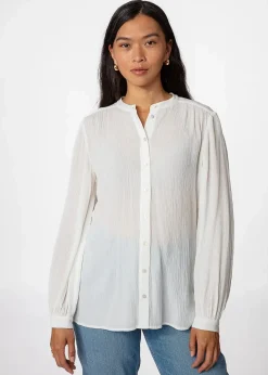 Vit krinklad blus