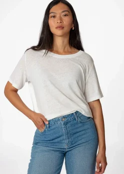 Vit t-shirt i linblandning