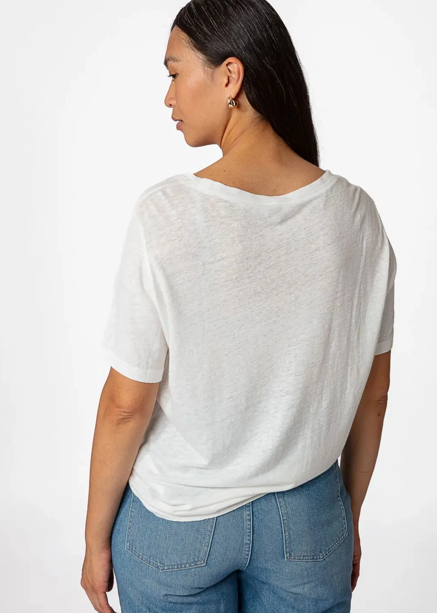 Vit t-shirt i linblandning