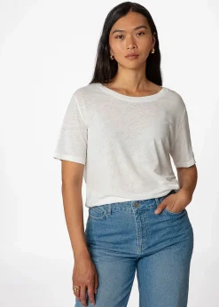Vit t-shirt i linblandning