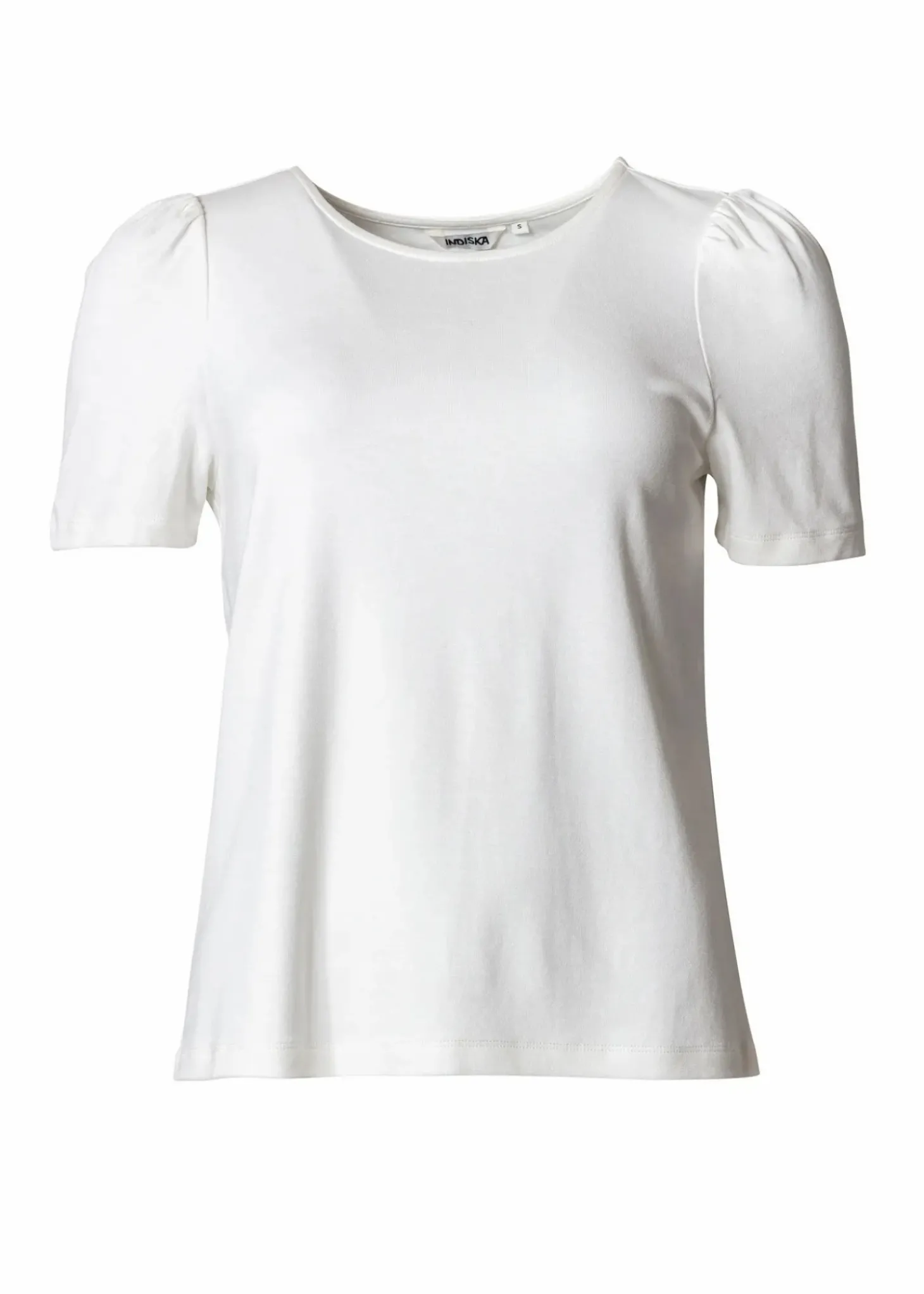 Vit t-shirt med puffärm