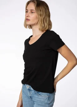 V-ringad bomulls t-shirt