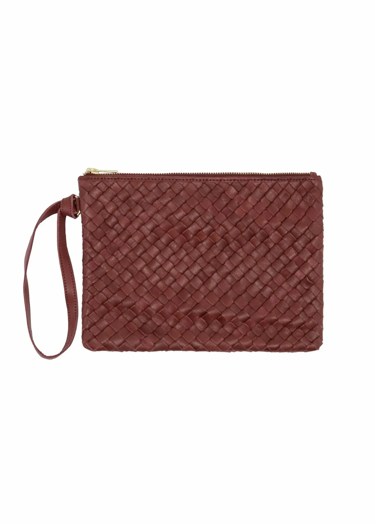 Vävd läderclutch