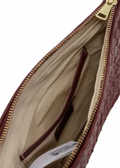 Vävd läderclutch